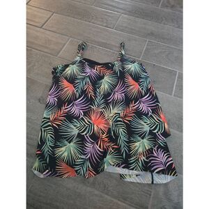 Women's Leilani Plus Palm Breeze Cape Town Tankini Top Black Green Purple Pink S